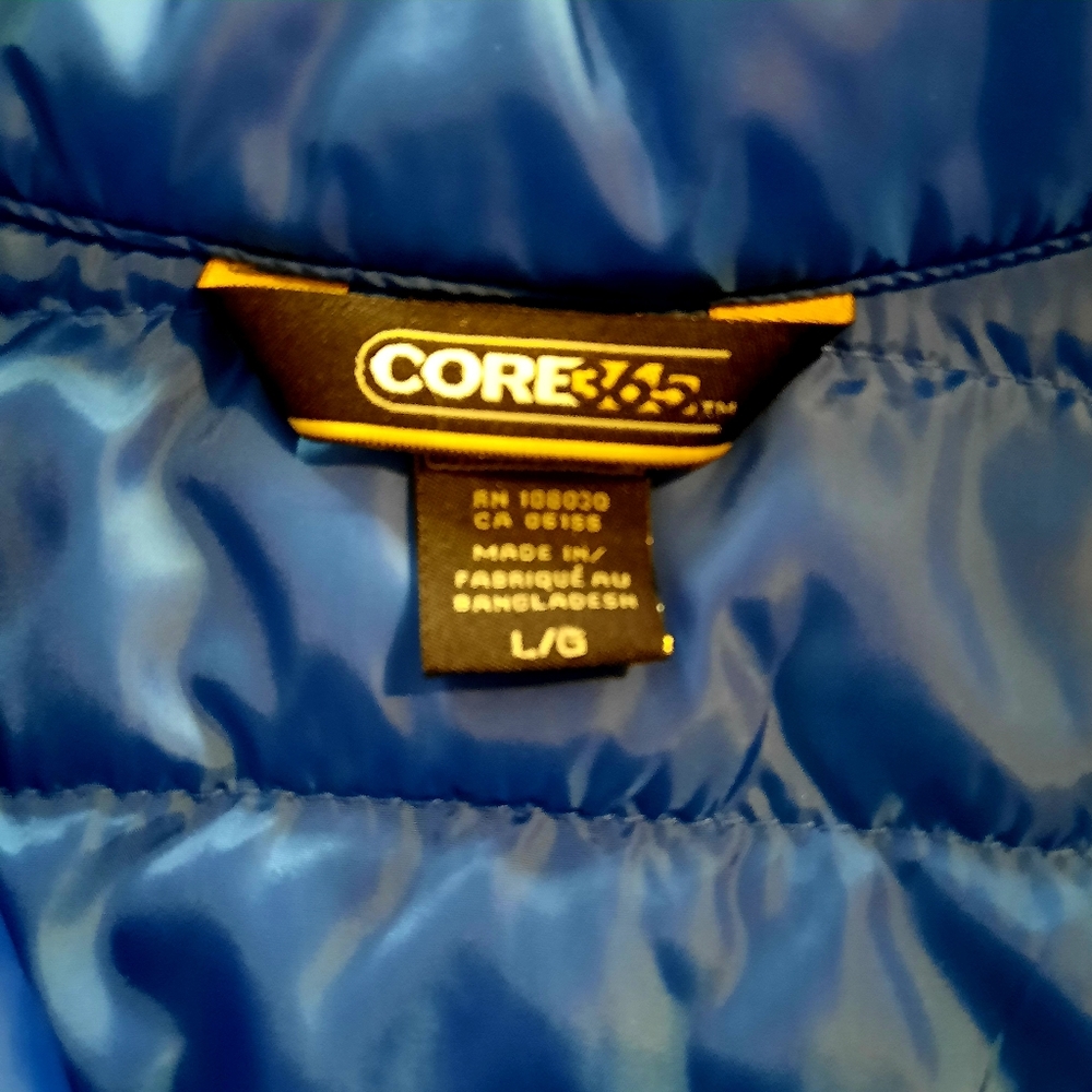 Mens Blue Puffer Jacket Size Large - Picture 5 of 12